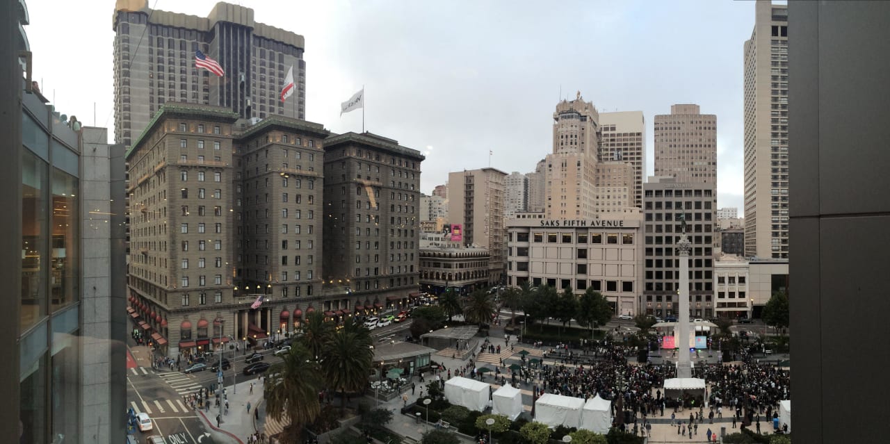 Union Square & St. Westin vom Dach des Macy''s Hotel The Westin St. Francis