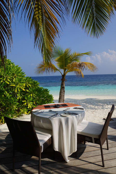 Wunderschöner Ausblick beim Essen Mirihi Island Resort