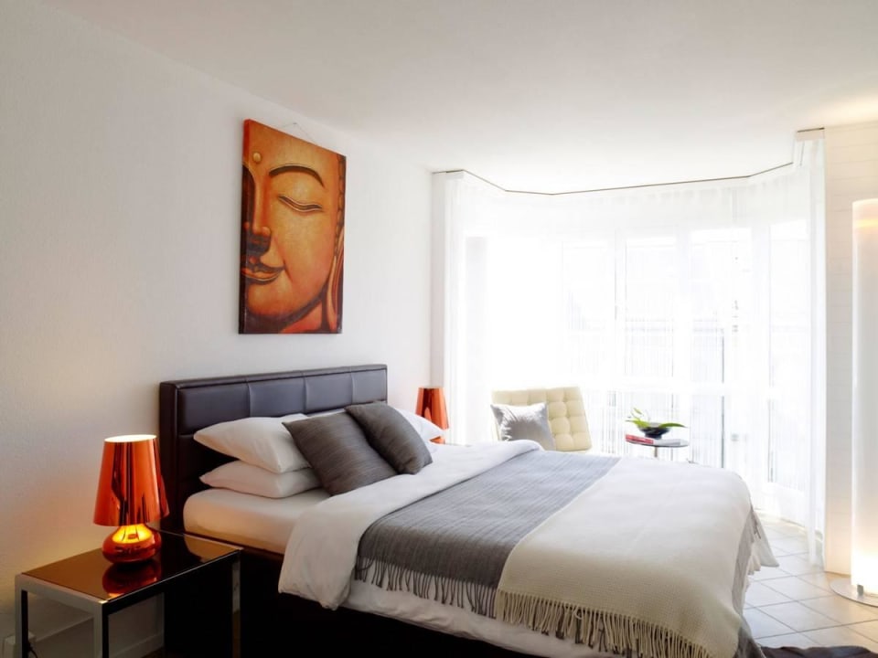 Schlafzimmer VISIONAPARTMENTS Lausanne Chemin des Epinettes