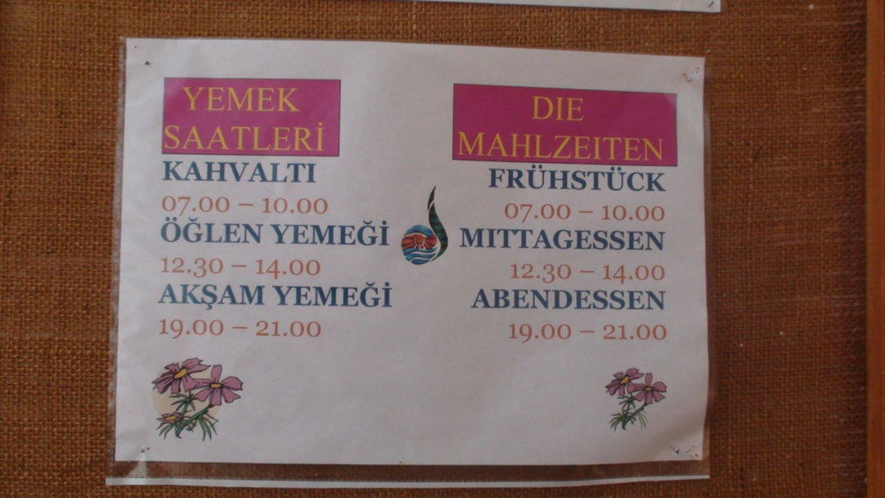 Essenszeiten Hotel Defne Dream