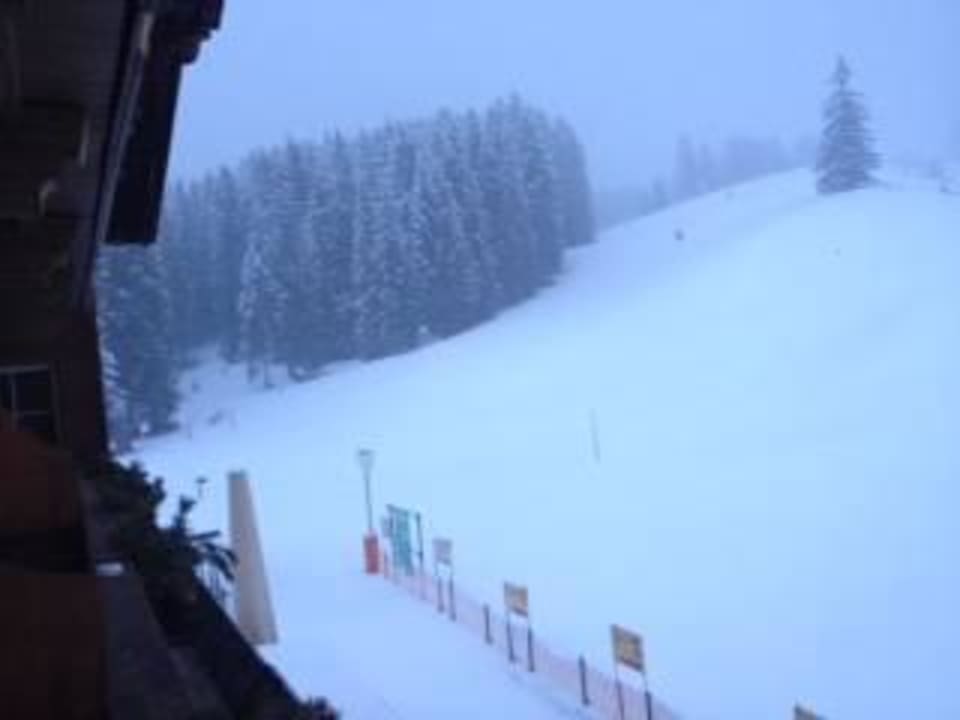 Ausblick zur Piste vom Zimmer Hotel Sonnenhof
