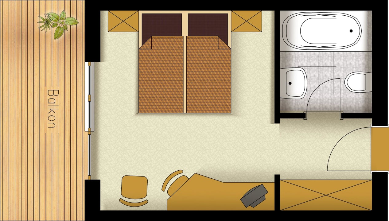 Grundriss Panorama Zimmer Pension Bergland