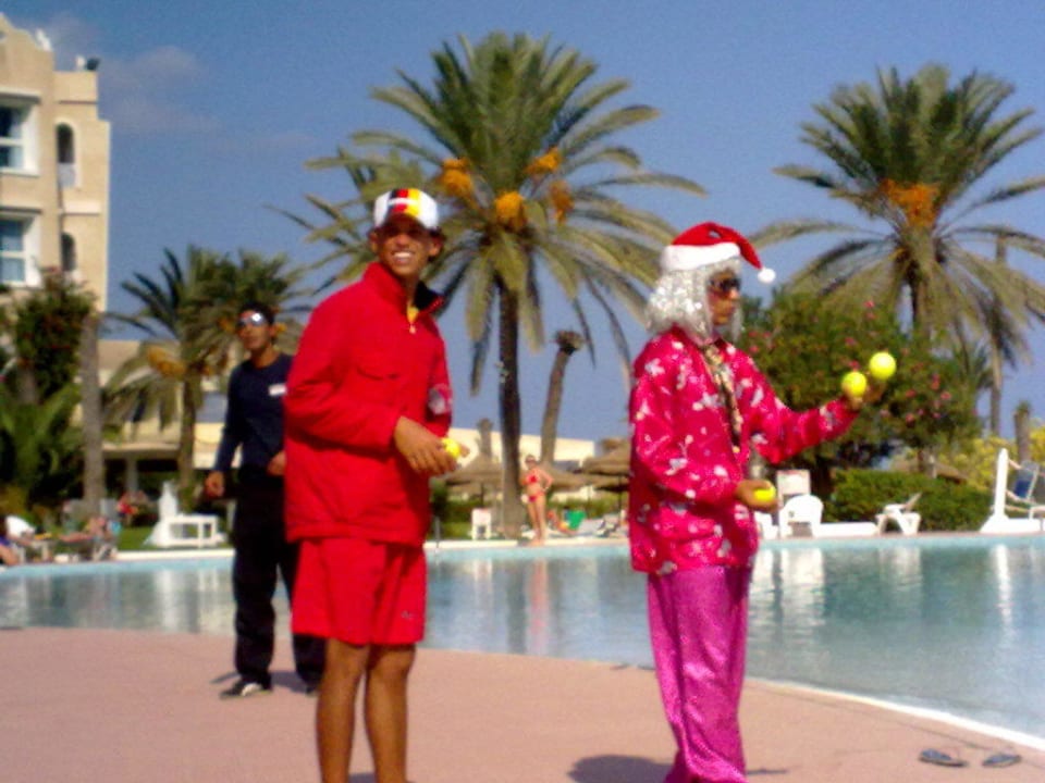 Mittagsspiel am Pool mit Michael und Dido Mahdia Beach & Aquapark