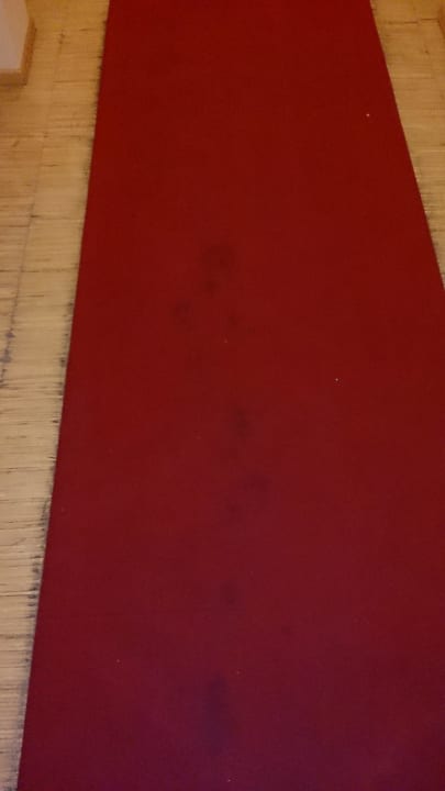 Sehr schmutziger Teppich im Flur Hotel Zum Weissen Ross