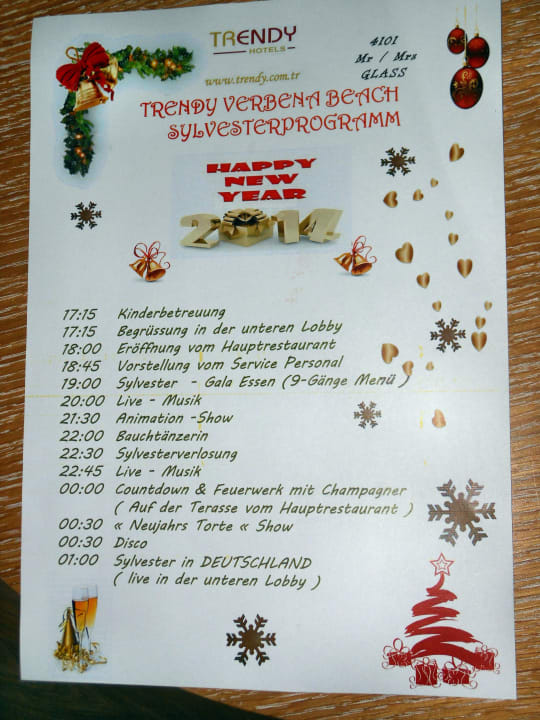 Silvesterprogramm Sentido Trendy Verbena Beach