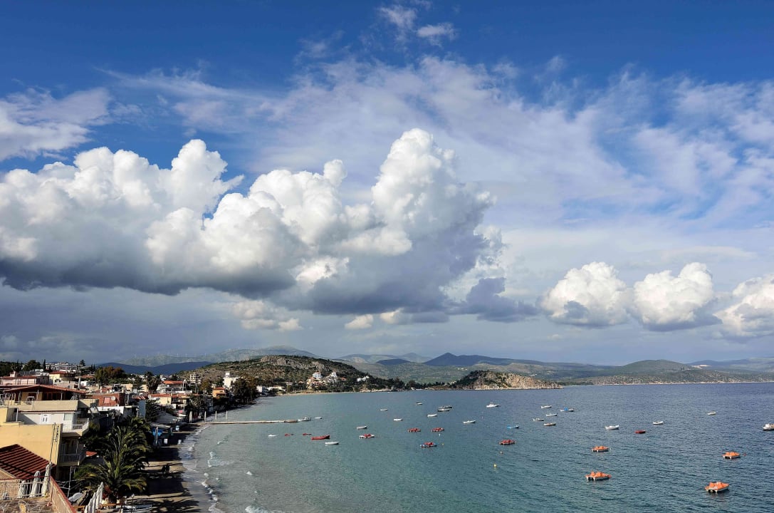 Blick vom Balkon Hotel Aris