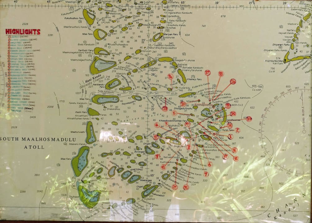 Die Tauchplätze der Umgebung NH Collection Maldives Reethi Resort