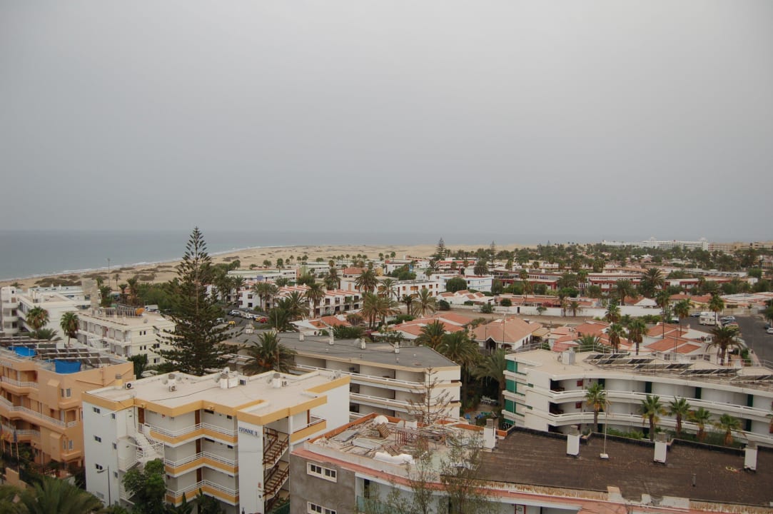 7. Stock, Blick zu den Dünen, bei Calima Hotel Riu Palace Palmeras