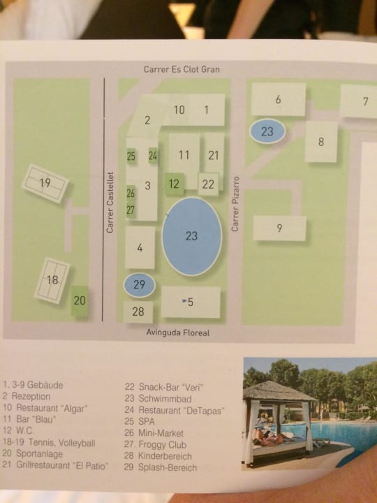 Übersichtskarte des Hotelkomplex Prinsotel La Pineda
