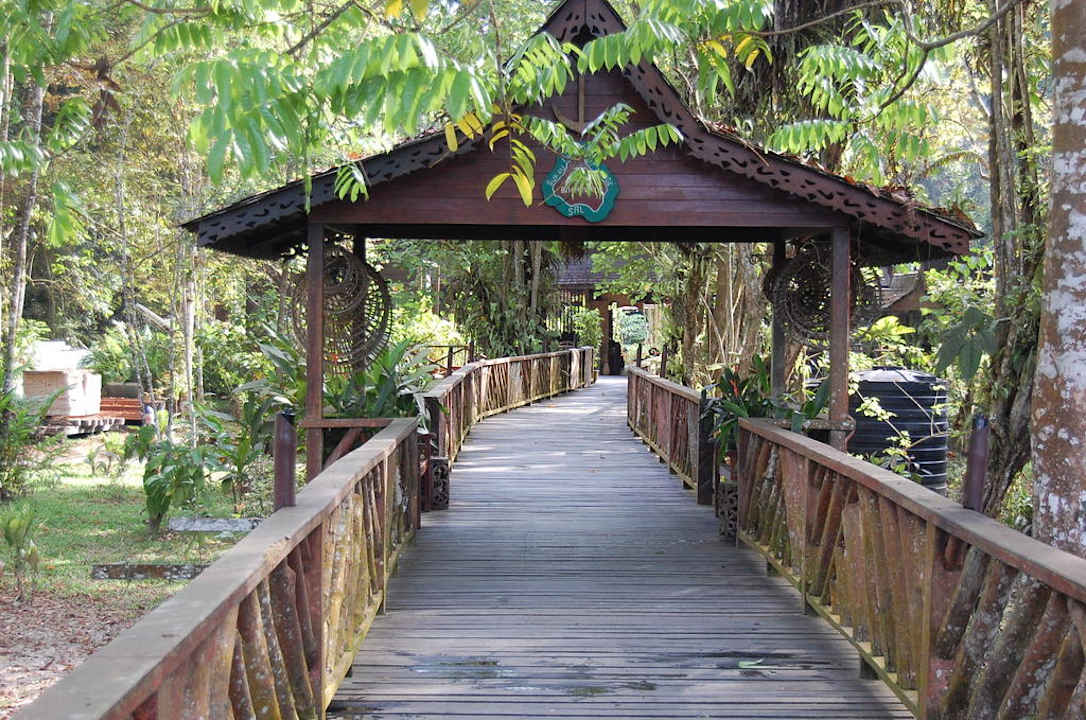 Das Eingangsportal Hotel Sukau Rainforest Lodge