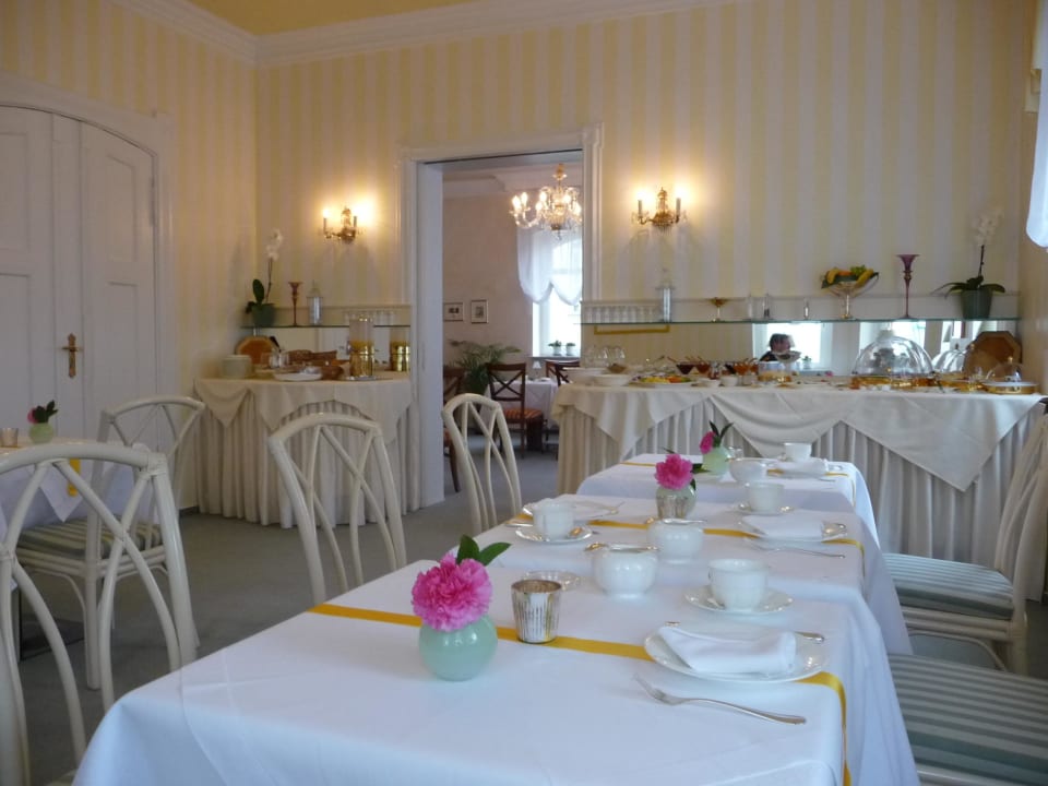 Einer der beiden Frühstücksräume mit Büffet Hotel Residenz Joop