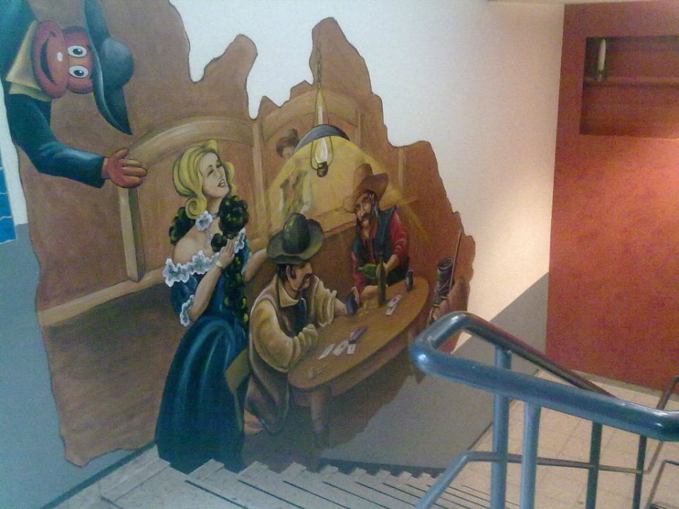 Treppenabgang zu den Kellerbars Wunderland Kalkar
