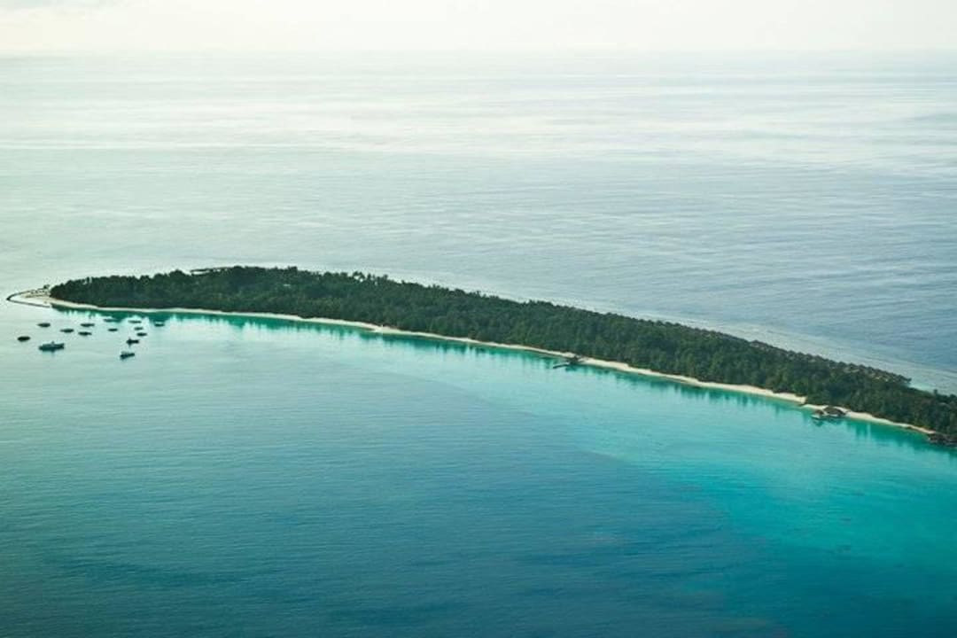 View when landing to the island Kuramathi Maldives
