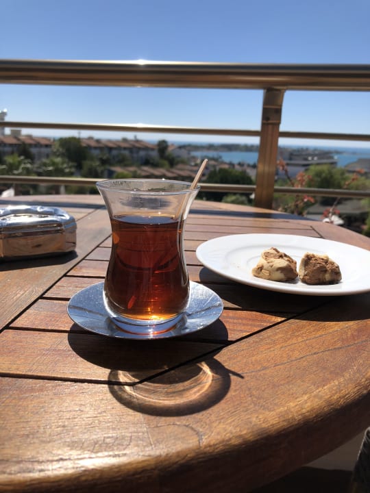 Ausblick von der Terrasse auf die Bucht  Side Prenses Resort & Spa