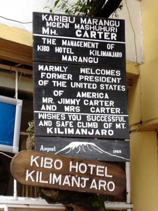 Erinnerung an den Besuch von Jimmy Carter Hotel Kibo