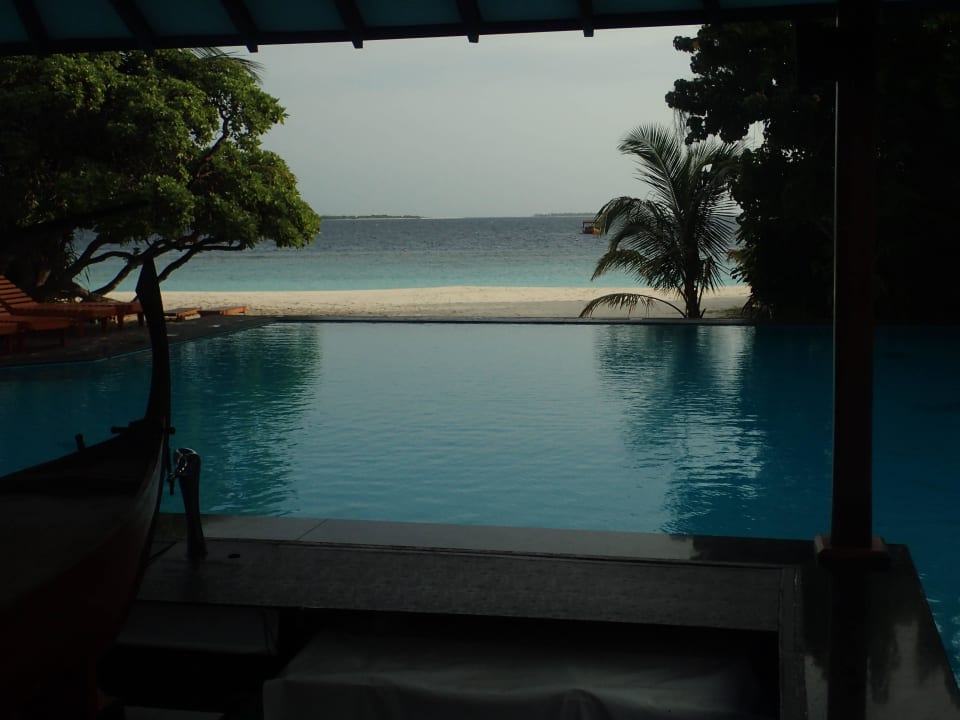 Blick aufs Meer vom Pool Adaaran Select Meedhupparu Island Resort - Premium All Inclusive