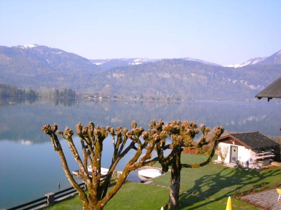 Blick vom Balkon auf den Wolfgangssee Gasthof Falkenstein