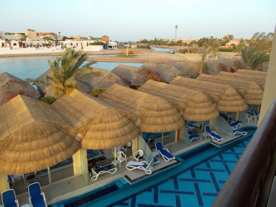 Blick von unserem Balkon Panorama Bungalows Resort El Gouna