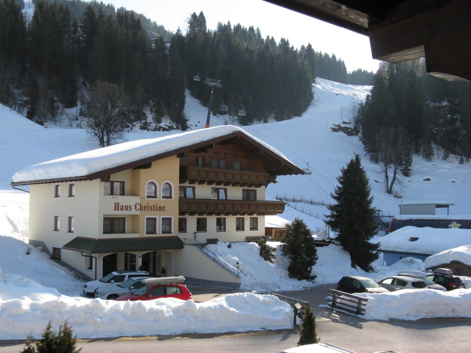 Blick vom Balkon zum Ski-Lift Pension Viehhof