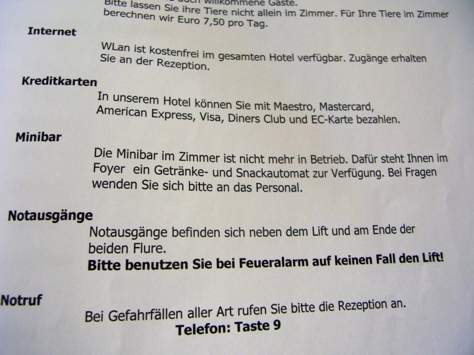 Erklärung des Hotelbetreiber Hotel Days Inn Dessau