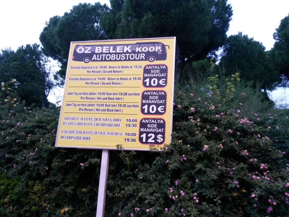 Transferschild in die Umgebung Gloria Verde Resort