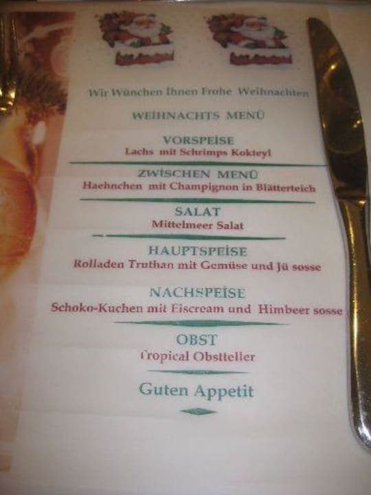 Weihnachtsmenü Diamond Excellence Resort & Spa