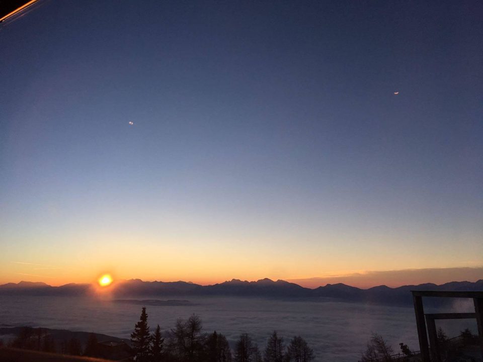 Ausblick aus dem Frühstücksraum Mountain Resort Feuerberg