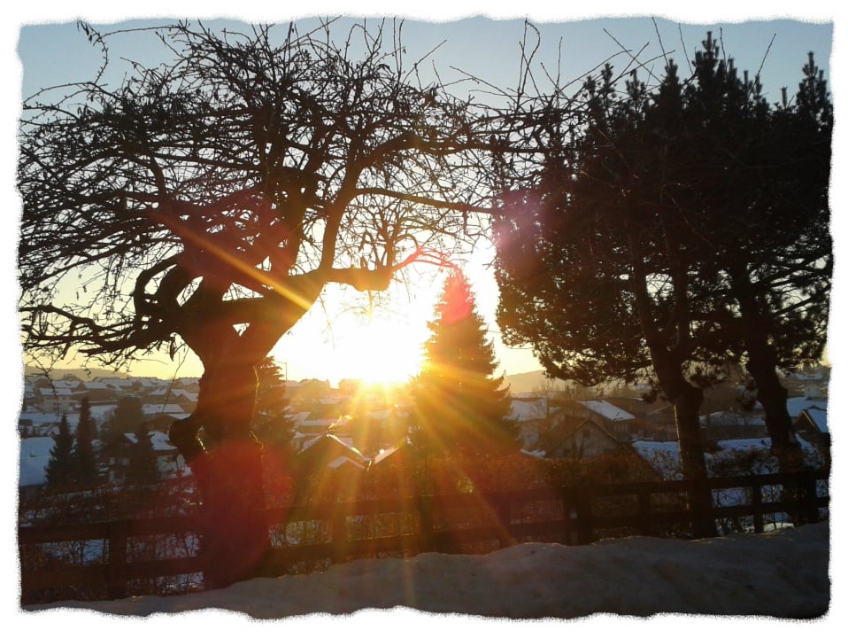 Sonnenuntergang von der Terrasse Landhaus Meine Auszeit