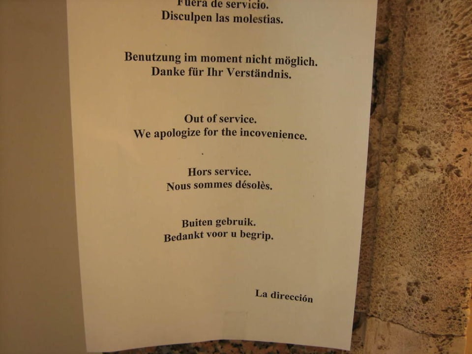 Defekter Fahrstuhl 2009 Hotel Riu Palace Jandia