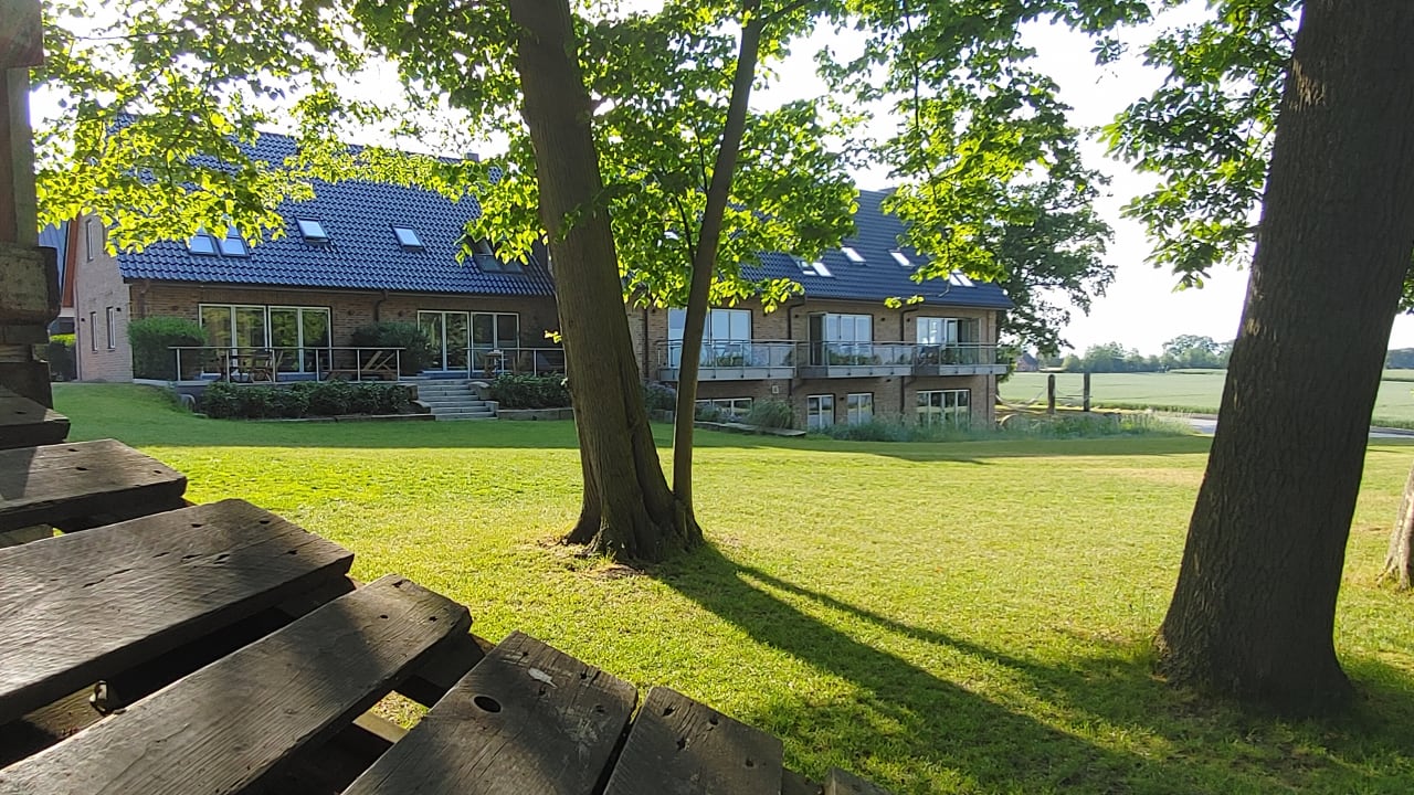 Außenansicht Ferienbauernhof Liesenberg mit Meerblick