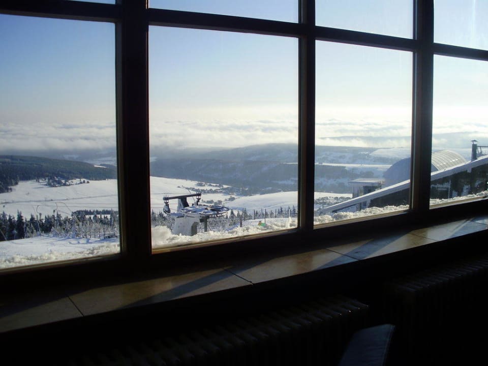 Aussicht Aufenthaltsraum Hotel Fichtelberghaus