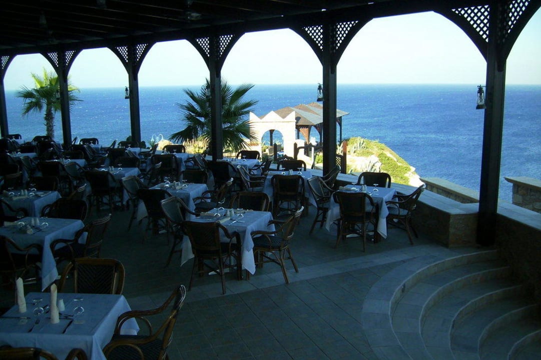 Restaurant mit Blick aufs Meer Hotel Kalithea Horizon Royal