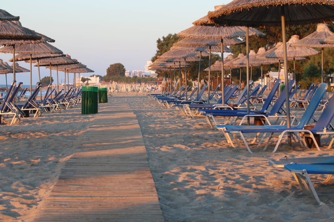 Ausreichend Liegen und Schirme  am Strand Anissa Beach & Village