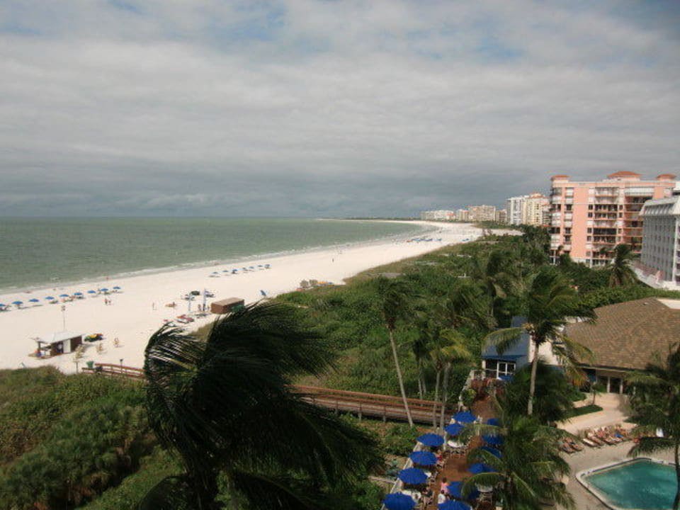Blick vom Balkon in der 7. Etage Hotel Hilton Marco Island