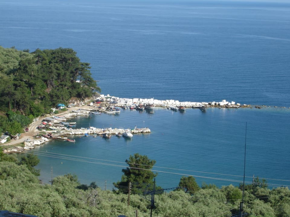 Fischerhafen, Blick von Terrasse Hotel Dionysos