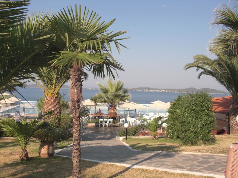 Ausblick von der Main-Bar Akrathos Beach Hotel