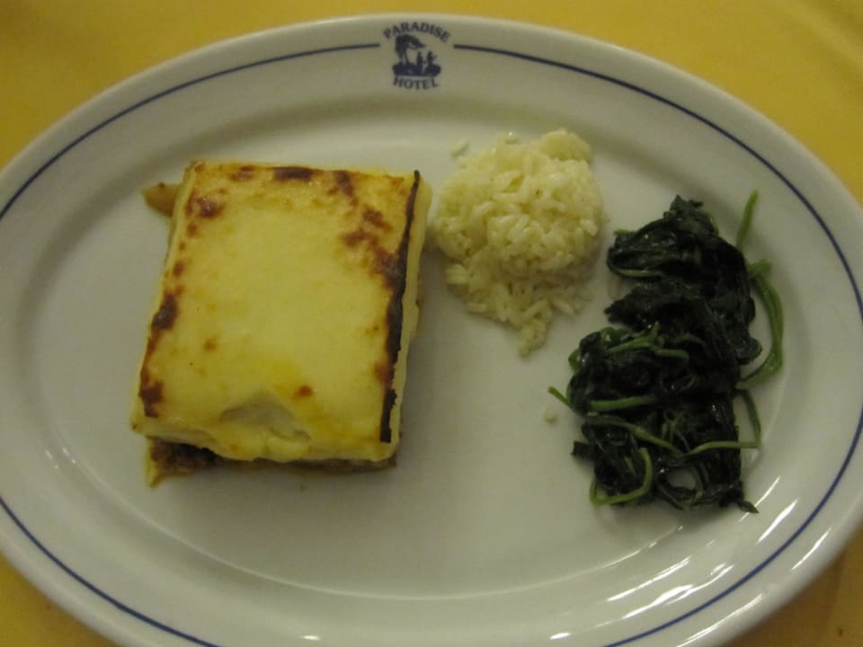 Moussaka - delicious! Hotel Paradise