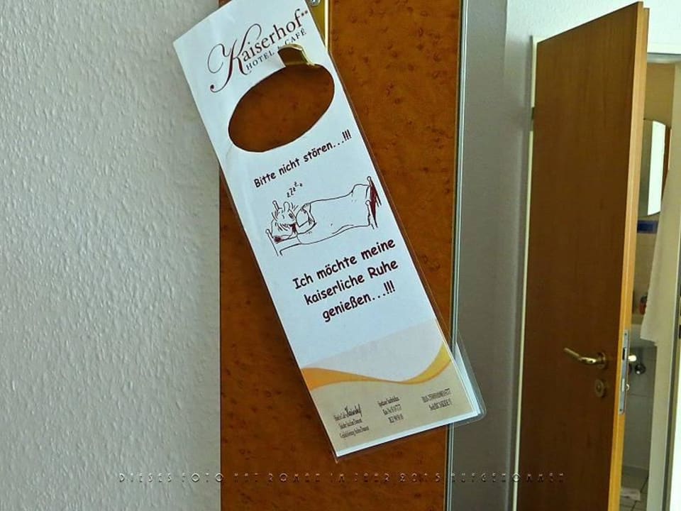 Eigene Gestaltung des "Bitte nicht stören" Schilds Hotel Kaiserhof