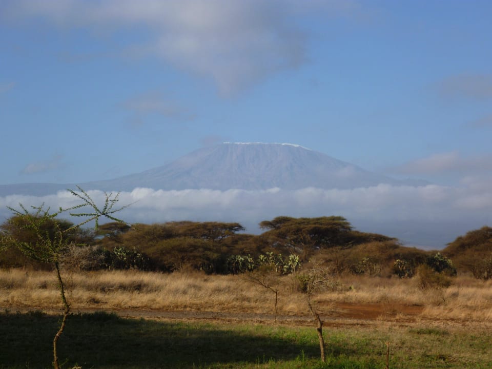 Kilimanjaro beim Früstück Hotel Amboseli Sopa Lodge