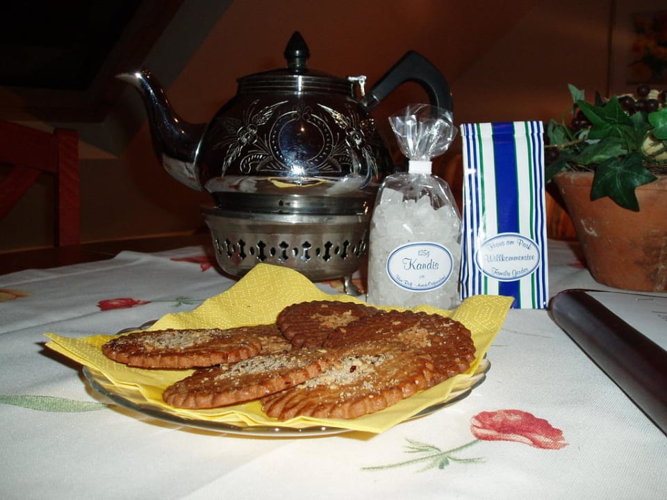 Willkommensgruß auf dem Zimmer Haus am Park