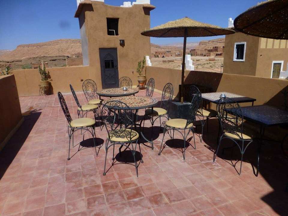 Terrasse Gasthaus Kasbah La Cigogne