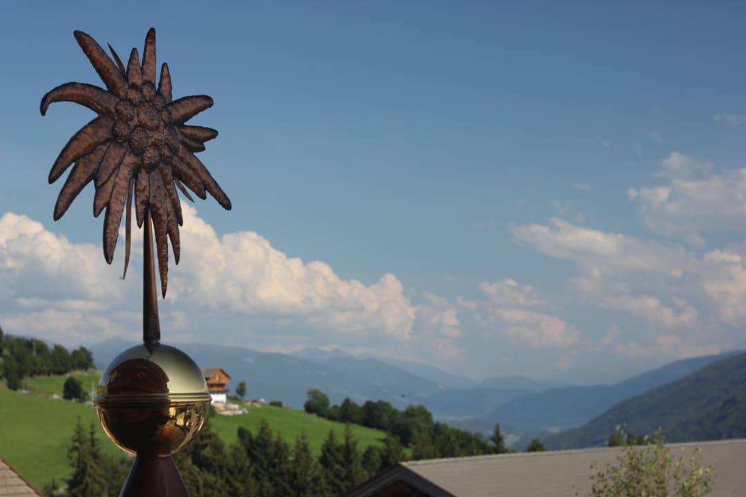 Der Ausblick aus unserem Zimmer ins Pustertal Hotel Edelweiss