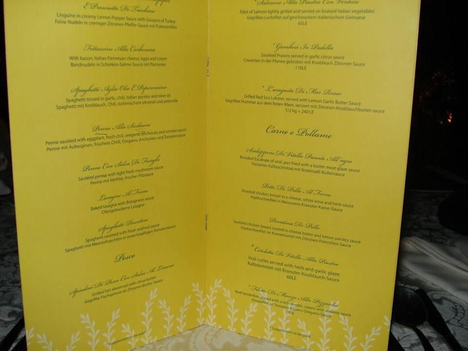 Speisekarte Ghazala Gardens