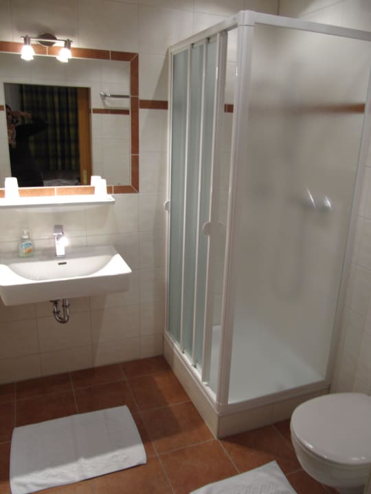 Badezimmer im Doppelzimmer Pension Apartment Mitterer
