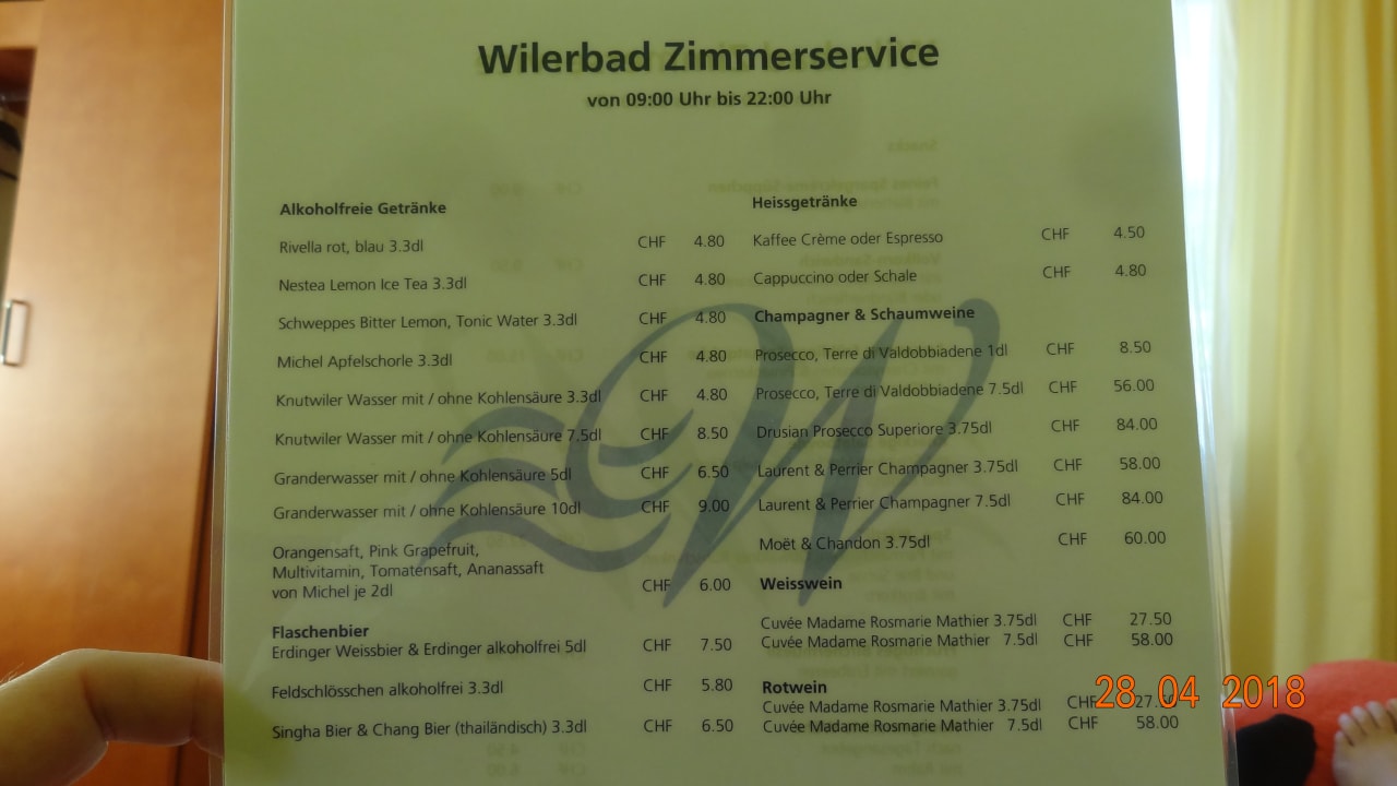 Zimmerservice Seehotel Wilerbad
