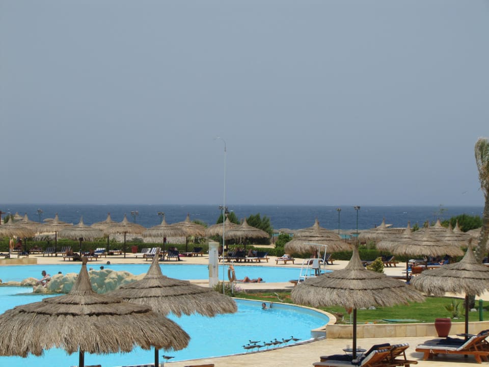Poolanlage aus Sicht des Hauptrestaurants Hotel Gorgonia Beach Resort