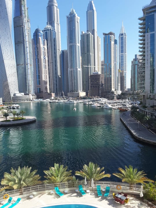 Von der 4. Etage aus auf die Marina/Yachthafen Marina Hotel Apartments