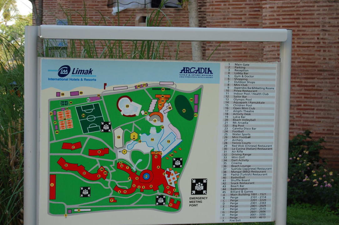 "Lageplan Hotel" Limak Arcadia Sport Resort (Belek) • HolidayCheck