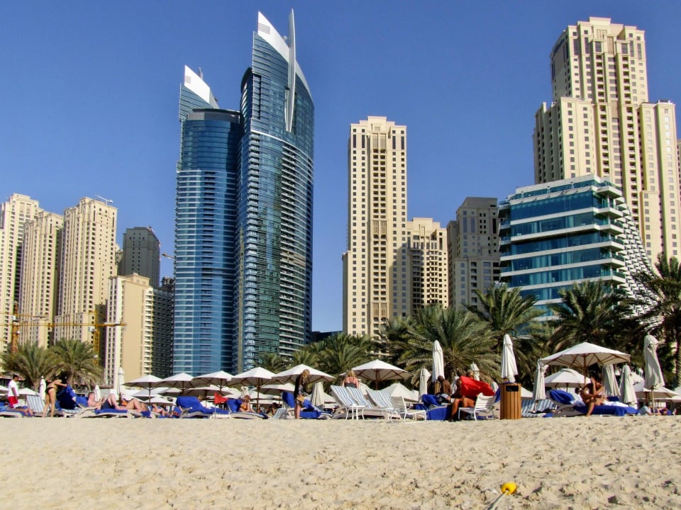 Strandbereich vom Hilton Jumeirah Beach Resort Hilton Dubai Jumeirah