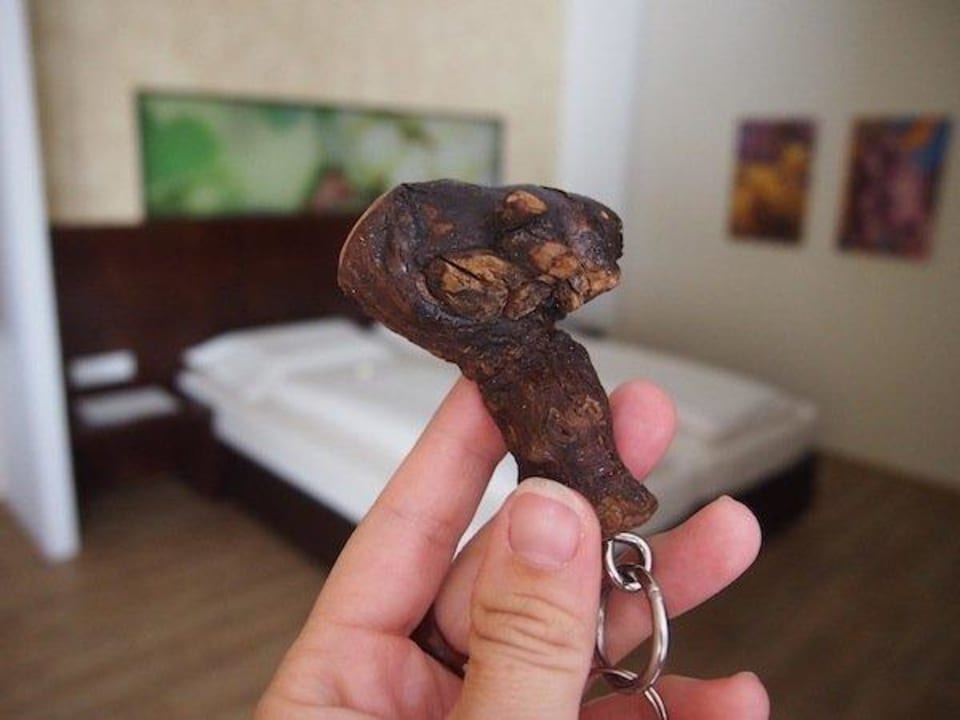 Zimmerschlüssel in Form einer Weinrebe Gasthaus Prankl